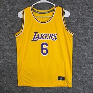 LA Lakers Lebron James Fanatics #6 Fastbreak Tank‎ Top Jersey Yellow Youth XL